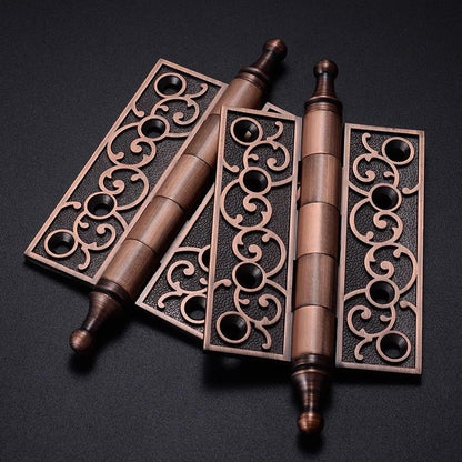 Aveline 4-Inch Decorative Door Hinges with Scrollwork, European Style