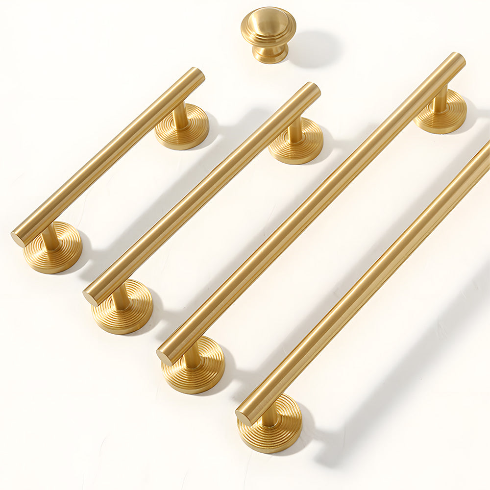 Gold Brass Round Bar Cabinet Pulls and Knobs