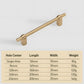 French Brass Round Bar Cabinet Pulls for Wardrobes