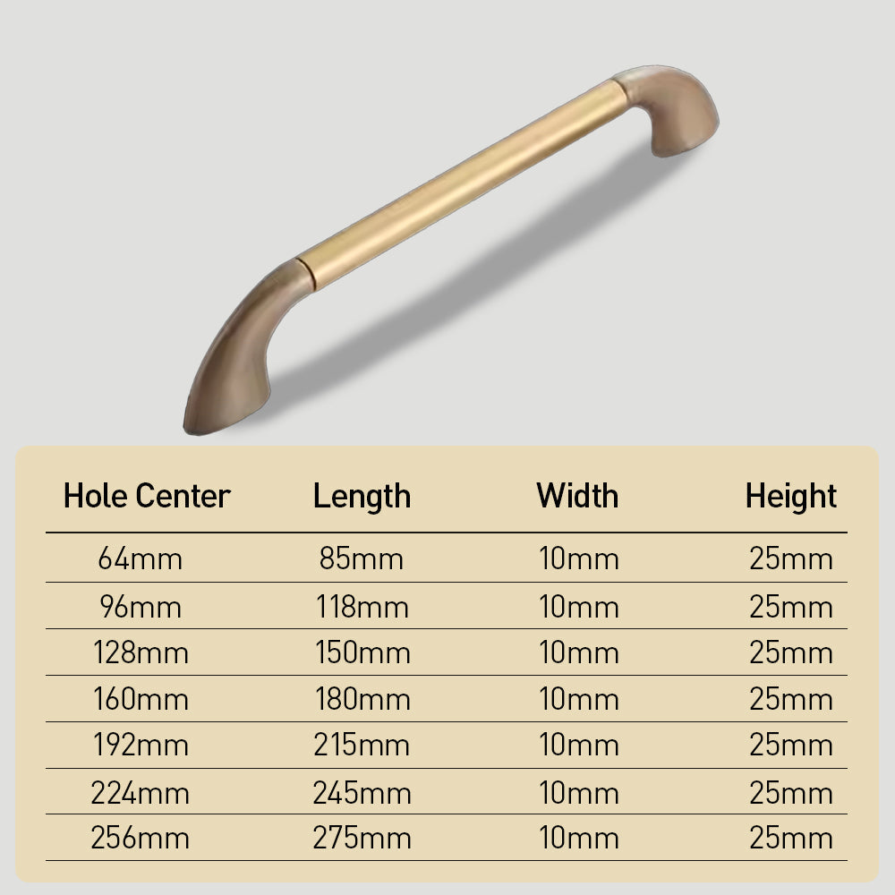 Round Bar Cabinet Pulls with Curved Tapered Feet