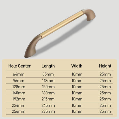 Round Bar Cabinet Pulls with Curved Tapered Feet