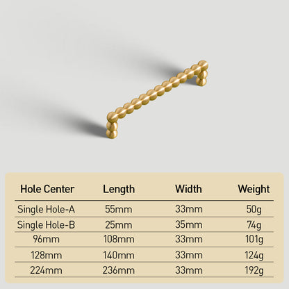 Beaded Brass Cabinet Pulls and Knobs