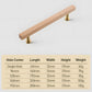 Wood Square Bar Cabinet Handles and Drawer Pulls with Brass Base