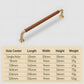 Leather-Wrapped Round Bar Cabinet Pulls and Door Handles