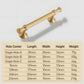 Gold-Finish Turned Brass Cabinet Handles and Knobs for Wardrobes