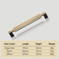 Ribbed Brass Cabinet Handles and Matching Knobs