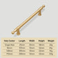 Gold Round Bar Cabinet Pulls and Knobs, Zinc Alloy