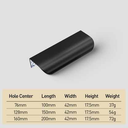 Black Adhesive Rounded Edge Finger Pulls for Drawers