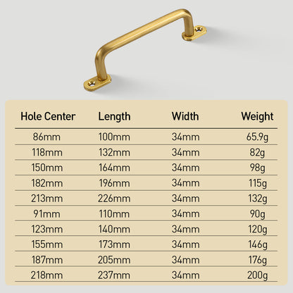 Gold Brass Surface-Mount Cabinet Handles with Backplate Options