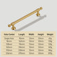 Gold Brass Round Bar Cabinet Handles with Ball Finials