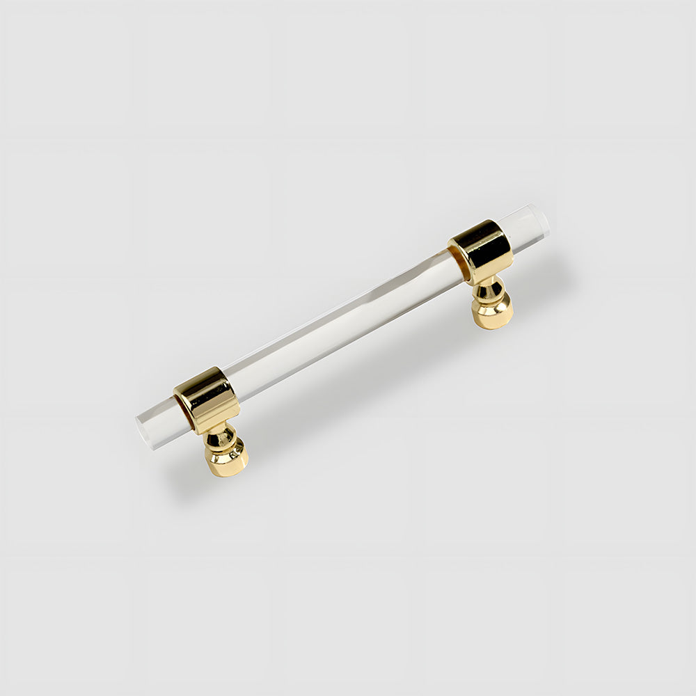 Clear Acrylic Cabinet Pulls and Knobs, Gold / Silver Options