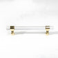 Clear Acrylic Cabinet Pulls and Knobs, Gold / Silver Options