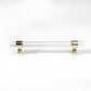 Clear Acrylic Cabinet Pulls and Knobs, Gold / Silver Options