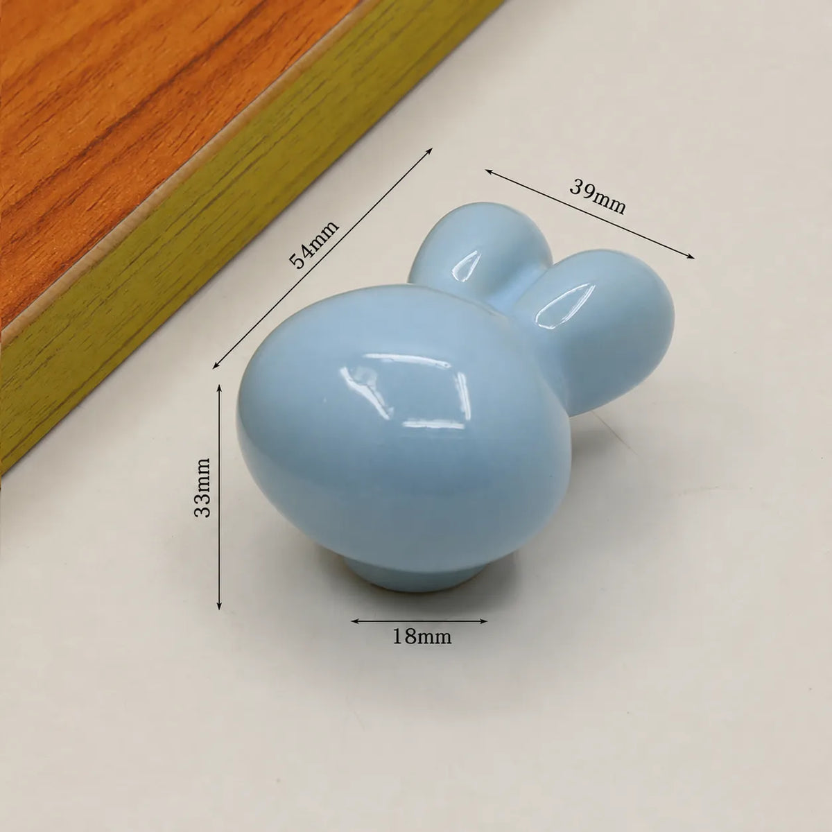 Colorful Ceramic Rabbit Head Cabinet Knobs for Kids Dresser Drawers