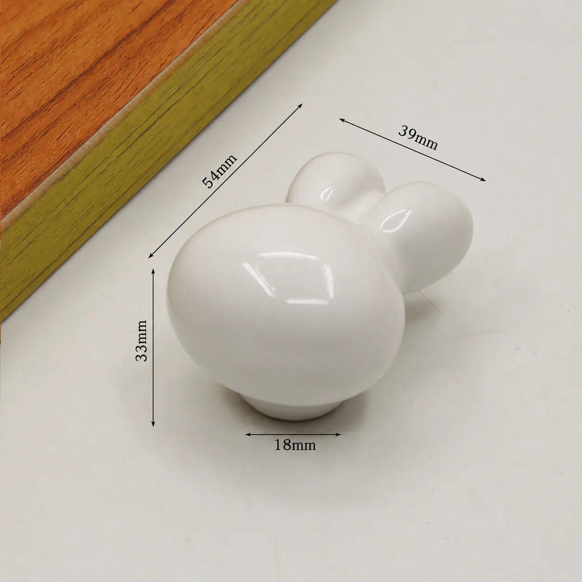 Colorful Ceramic Rabbit Head Cabinet Knobs for Kids Dresser Drawers