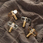 Faceted Crystal Cabinet Knobs with Brass Stem