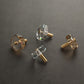 Faceted Crystal Cabinet Knobs with Brass Stem