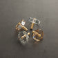 Faceted Crystal Cabinet Knobs with Brass Stem