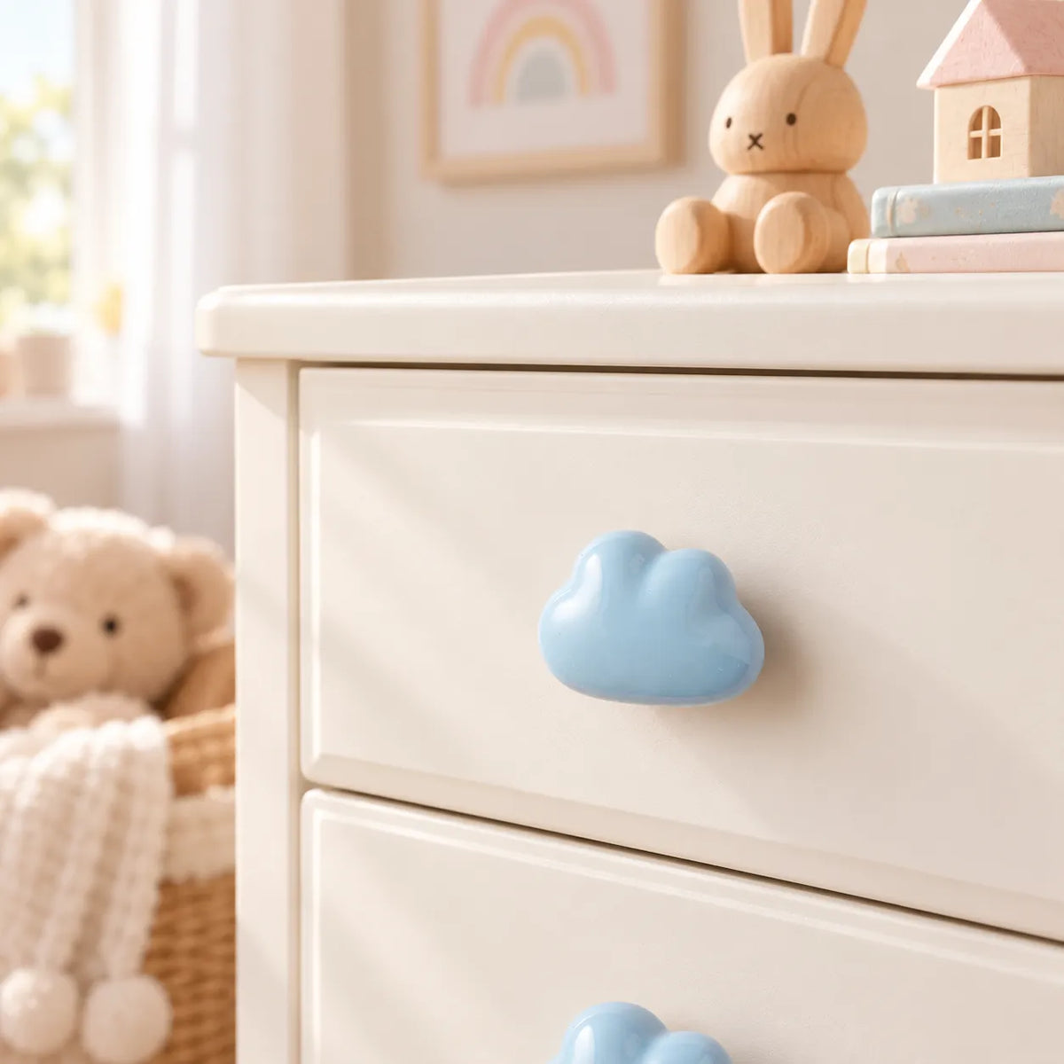 Colorful Ceramic Cloud Dresser Knobs