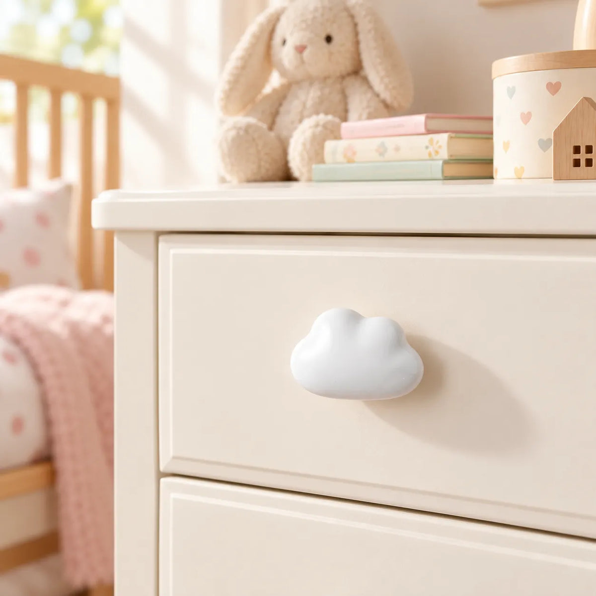 Colorful Ceramic Cloud Dresser Knobs