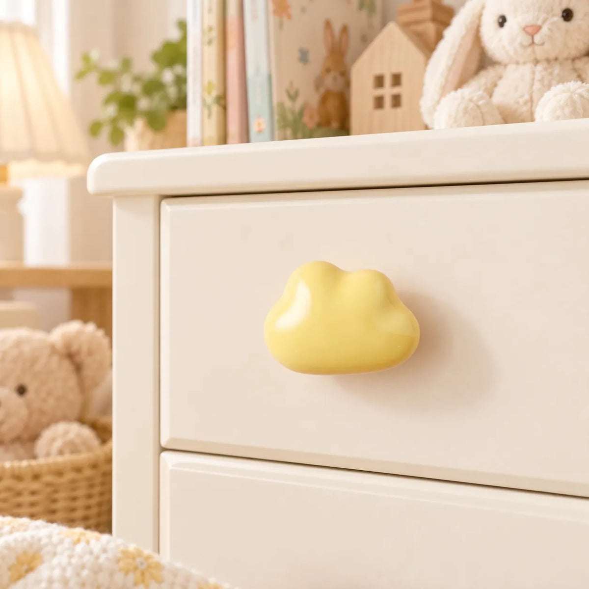 Colorful Ceramic Cloud Dresser Knobs