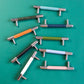 Colorful Leather Cabinet Pulls and Knobs, Stainless Steel