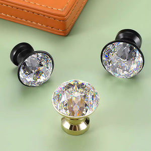 Faceted Crystal Drawer Knobs for Cabinets and Wardrobes
