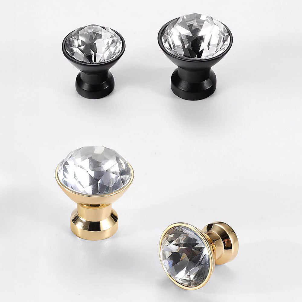 Faceted Crystal Drawer Knobs for Cabinets and Wardrobes