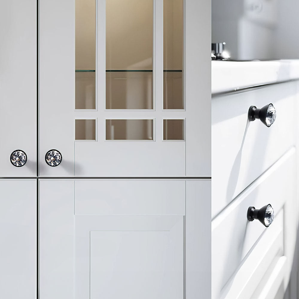 Faceted Crystal Drawer Knobs for Cabinets and Wardrobes