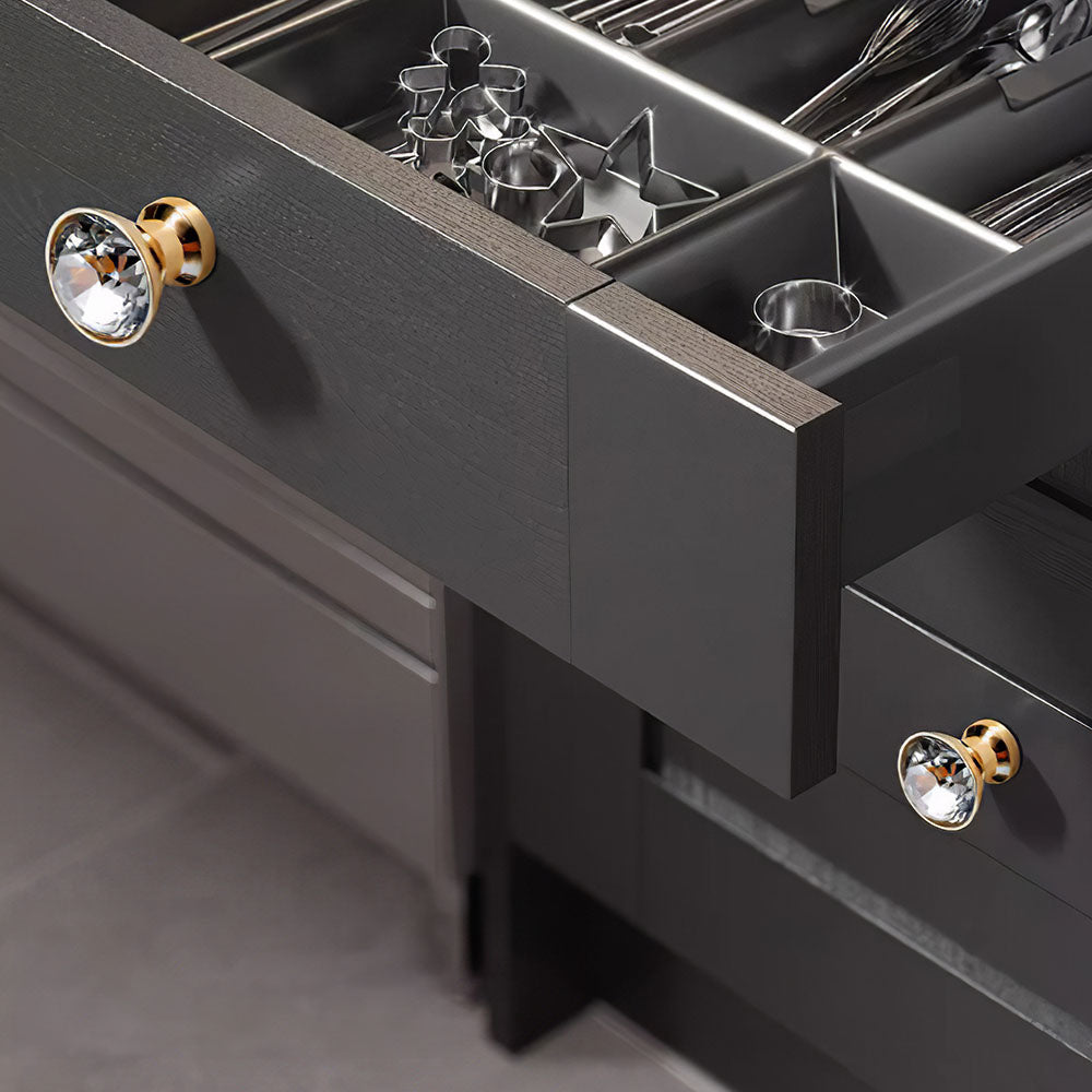 Faceted Crystal Drawer Knobs for Cabinets and Wardrobes