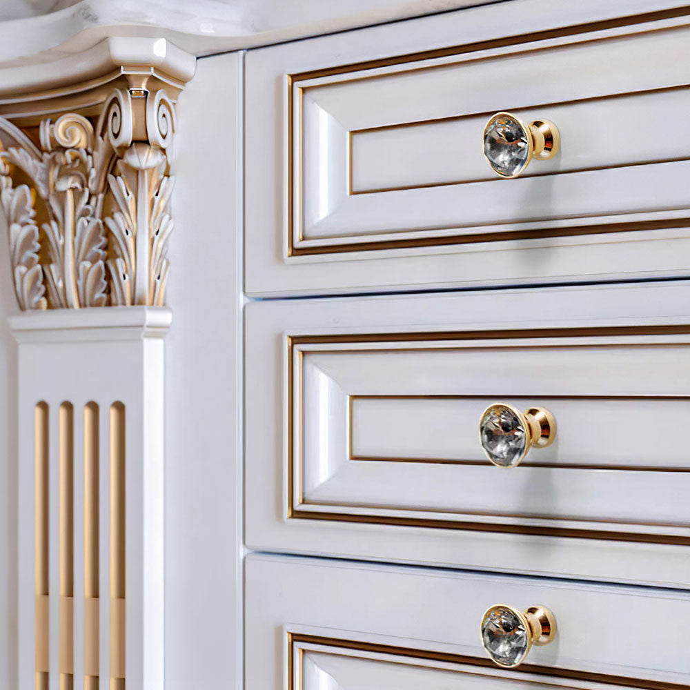 Faceted Crystal Drawer Knobs for Cabinets and Wardrobes
