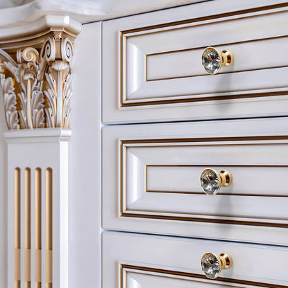 Faceted Crystal Drawer Knobs for Cabinets and Wardrobes