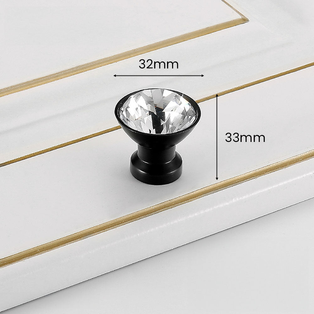 Faceted Crystal Drawer Knobs for Cabinets and Wardrobes