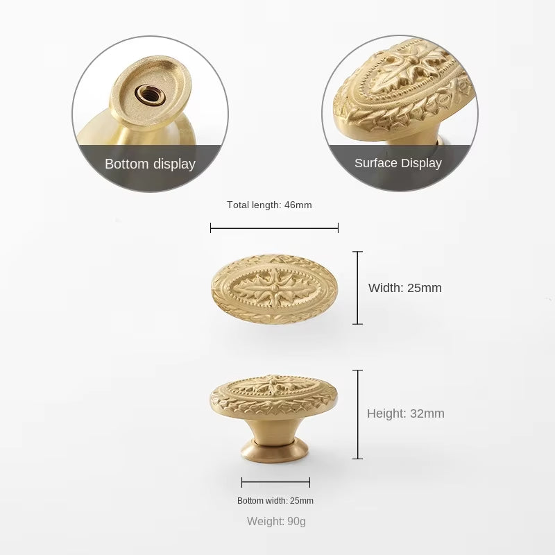 Brushed Gold Floral Cabinet Pulls and Knobs