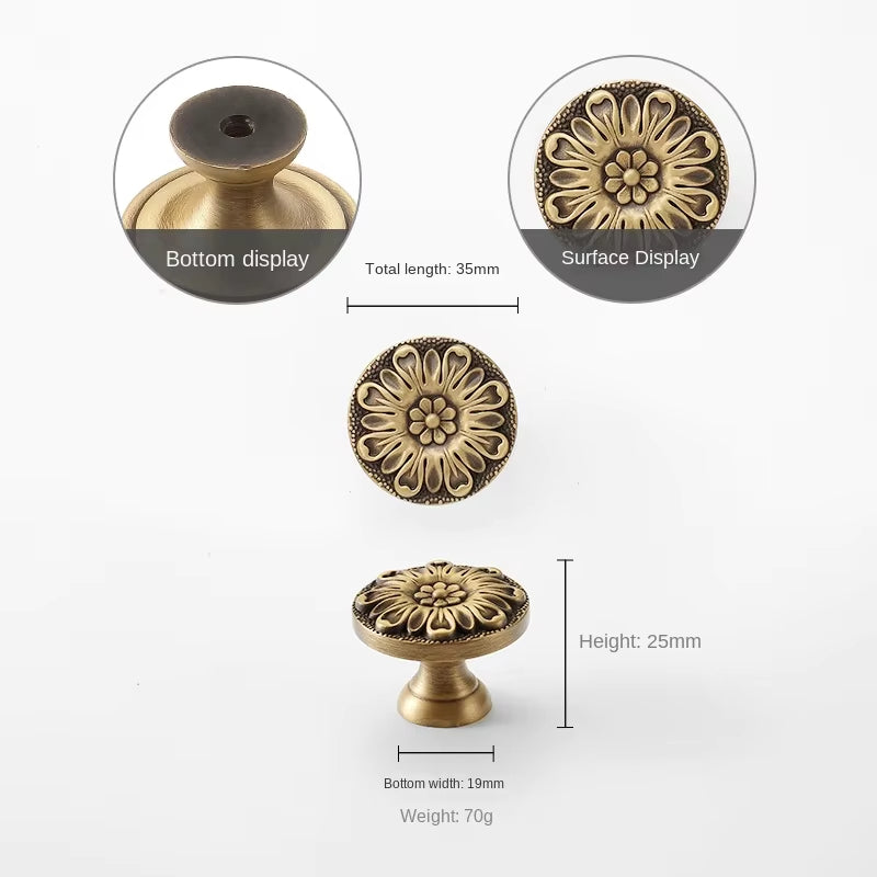 Antique Bronze Floral Cabinet Pulls and Knobs