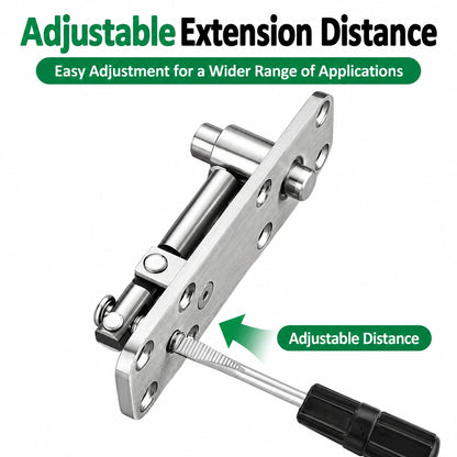 360° Concealed Pivot Hinge Set for Interior Wood Doors – Adjustable Top & Bottom Pivots with Ball Catch, Black