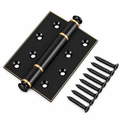 Nolan 4-Inch Decorative Brass Door Hinges for Interior Doors