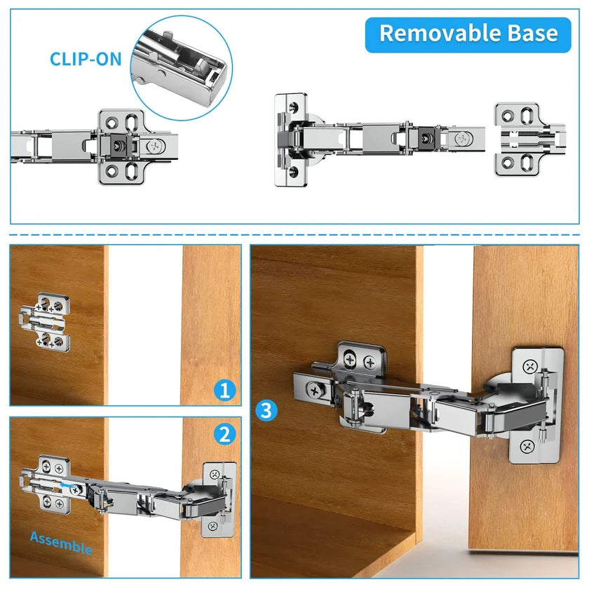 Orion 175° Soft-Close Frameless Lazy Susan Hinges – Full Overlay, 2-Pack