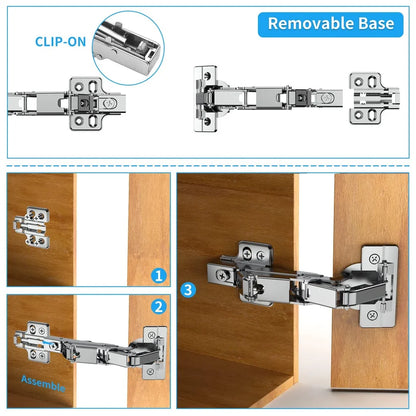 Orion 175° Soft-Close Frameless Lazy Susan Hinges – Full Overlay, 2-Pack