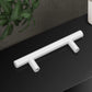 White Stainless Steel T-Bar Cabinet Pulls and Drawer Handles