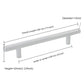 White Stainless Steel T-Bar Cabinet Pulls and Drawer Handles