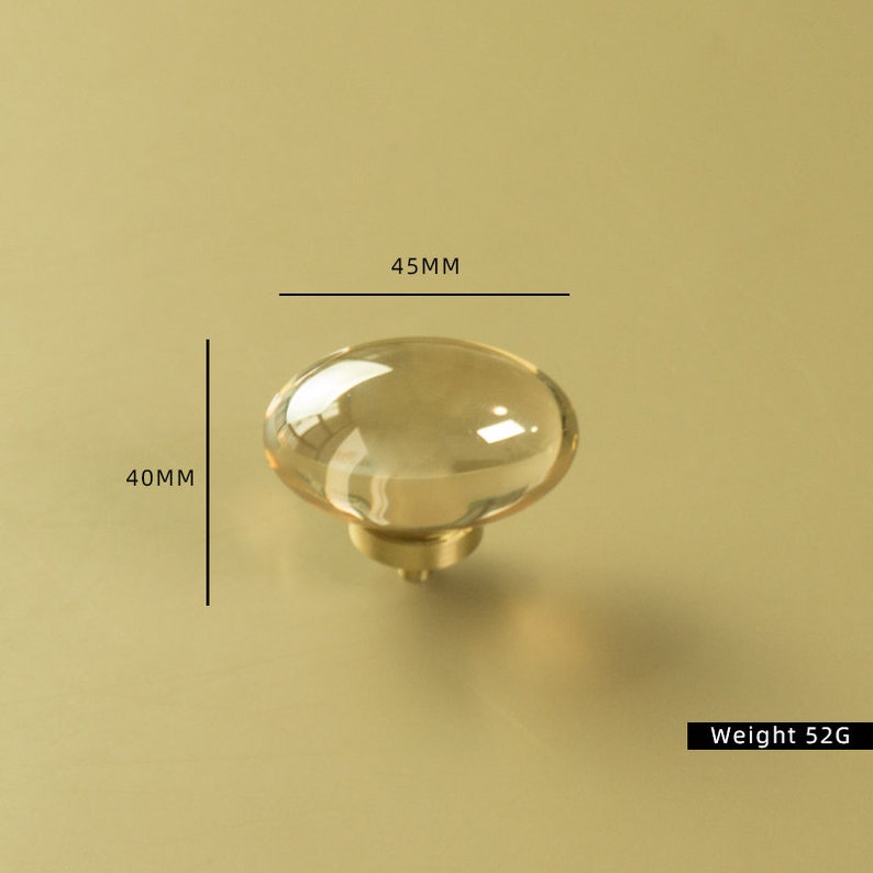 Clear Acrylic and Brass Drawer Knobs for Dressers