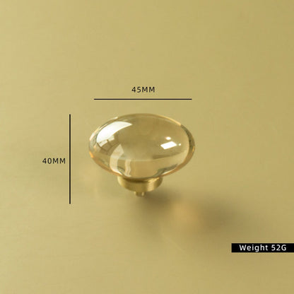 Clear Acrylic and Brass Drawer Knobs for Dressers