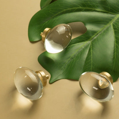 Clear Acrylic and Brass Drawer Knobs for Dressers
