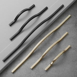 Zinc Alloy Curved Wave Cabinet Handles, Pulls, and Knobs