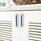 Colorful Leather and Brass Cabinet Pulls and Knobs