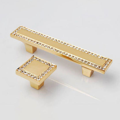 Crystal Glass Cabinet Handles Square Drawer Pulls