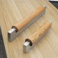 Modern Wood Cabinet Pulls with Black / Silver Metal Ends