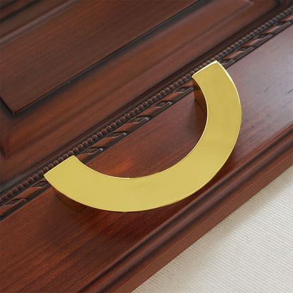 Brushed Brass Half Moon Cabinet Pulls for Double Doors
