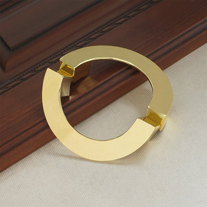 Brushed Brass Half Moon Cabinet Pulls for Double Doors